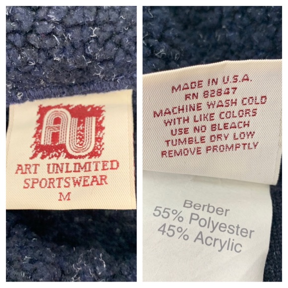 Vintage Art Unlimited Sportswear Embroidered Cardinal Sherpa Cardigan Sweater - Picture 14 of 16